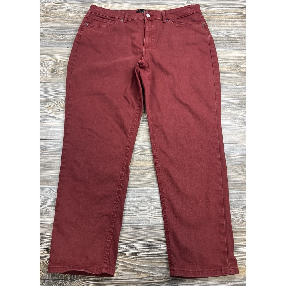 Banana Republic Girlfriend‎ Jeans Red Denim Jeans Stretch Women's 16 FITS 38x28